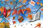 books and leaves